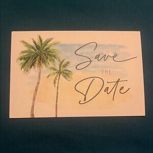 Save the Date Card with Palm Trees